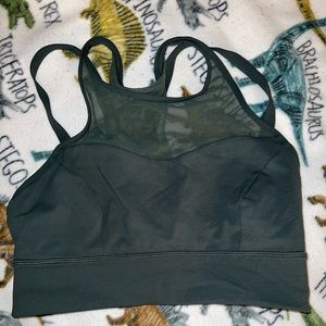 Lululemon high neck sports bra size 10 olive green